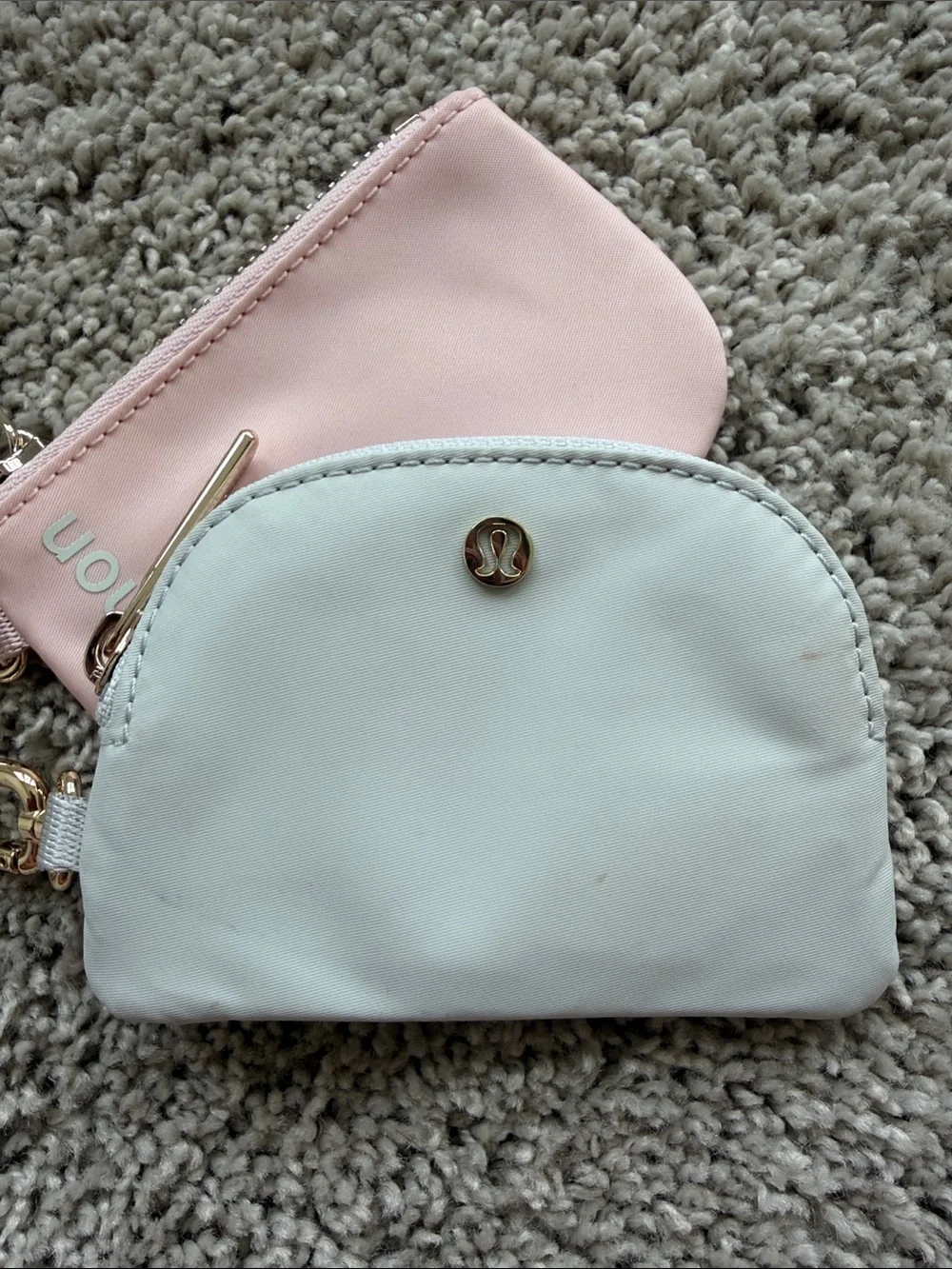 ✨Lululemon Pink Zip Pouch with Card Holder and Branded Strap